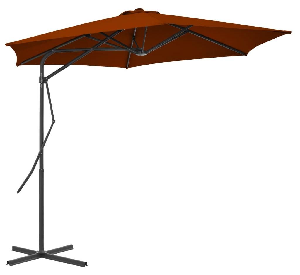 vidaXL Sonnenschirm mit Stahl-Mast 300x230 cm Terrakotta