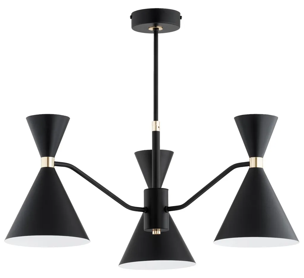 Suspension Design Métal Noir SALUT 3 Lumières 60 cm Style Industriel