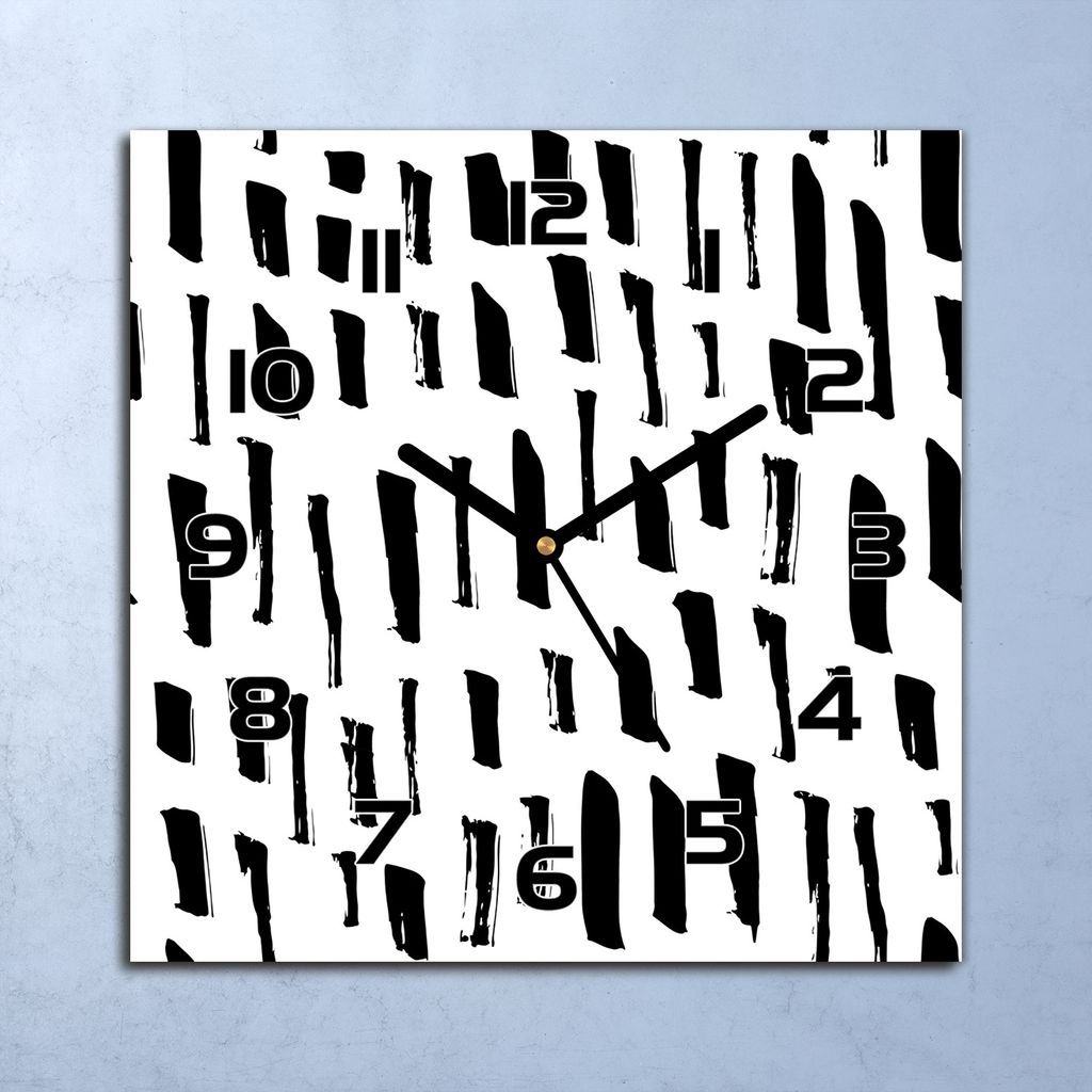 Wanduhr Echt-Glas-Küchenuhr Abstraktion Quarz Lautlos 30x30 Deko Bilder