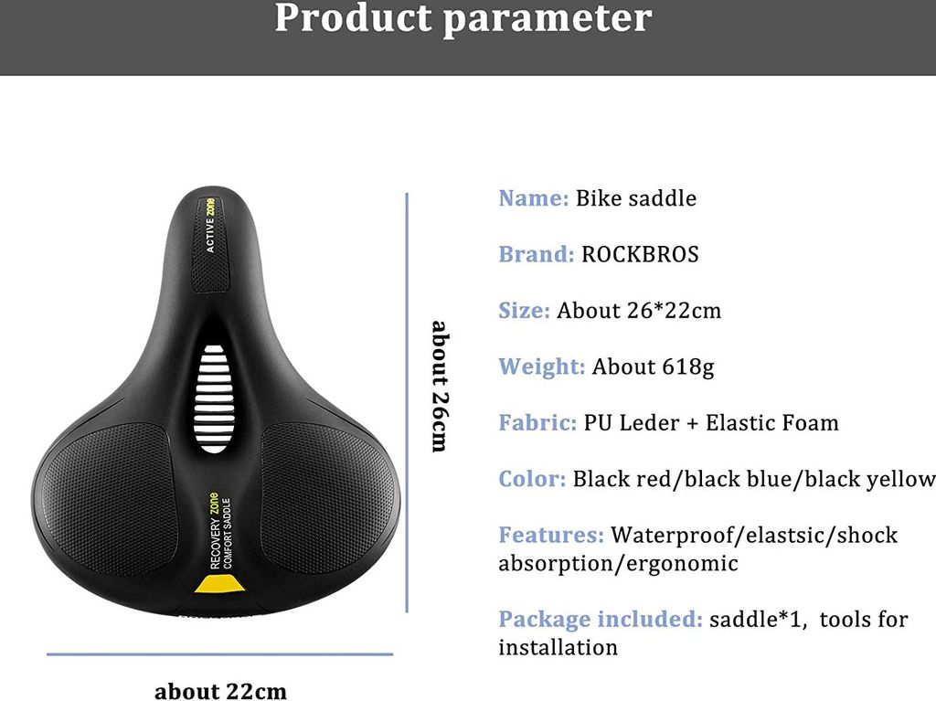 ROCKBROS Fahrradsattel Herren Damen Ergonomisch Fahrradsitz Produktbild 2