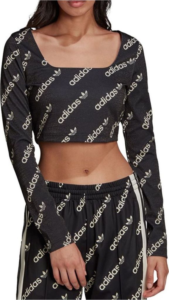 Adidas Damen Langarm Crop Sport T-Shirt S