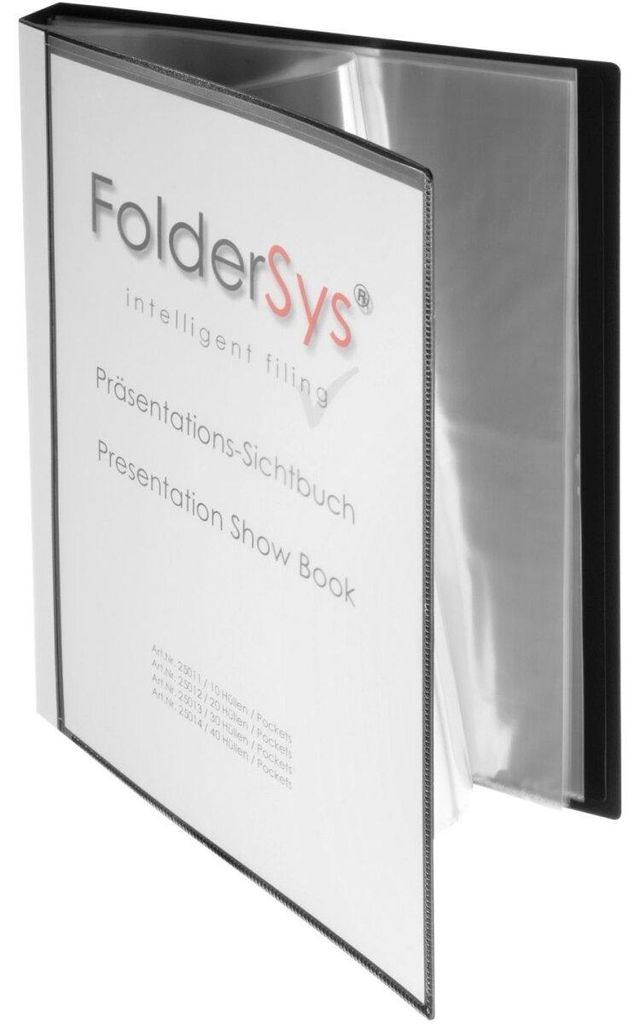 FolderSys Präsentations-Sichtbuch, 30 Hüllen, PP, schwarz, Produktbild 