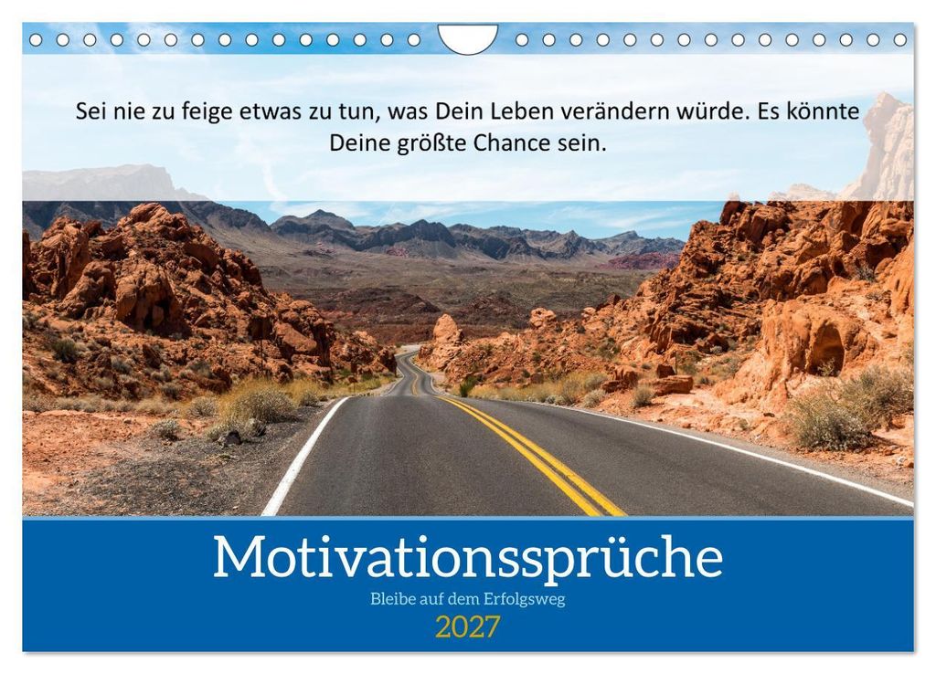 Motivationssprüche Erfolgsweg (Wandkalender 2027 DIN A4 quer), CALVENDO Monatskalender