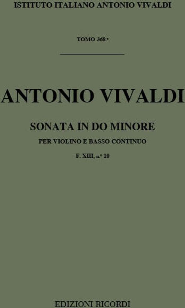 A. Vivaldi Sonate Per Vl. E B.C.: In Do Min. Rv 5 Sonate Per Violino