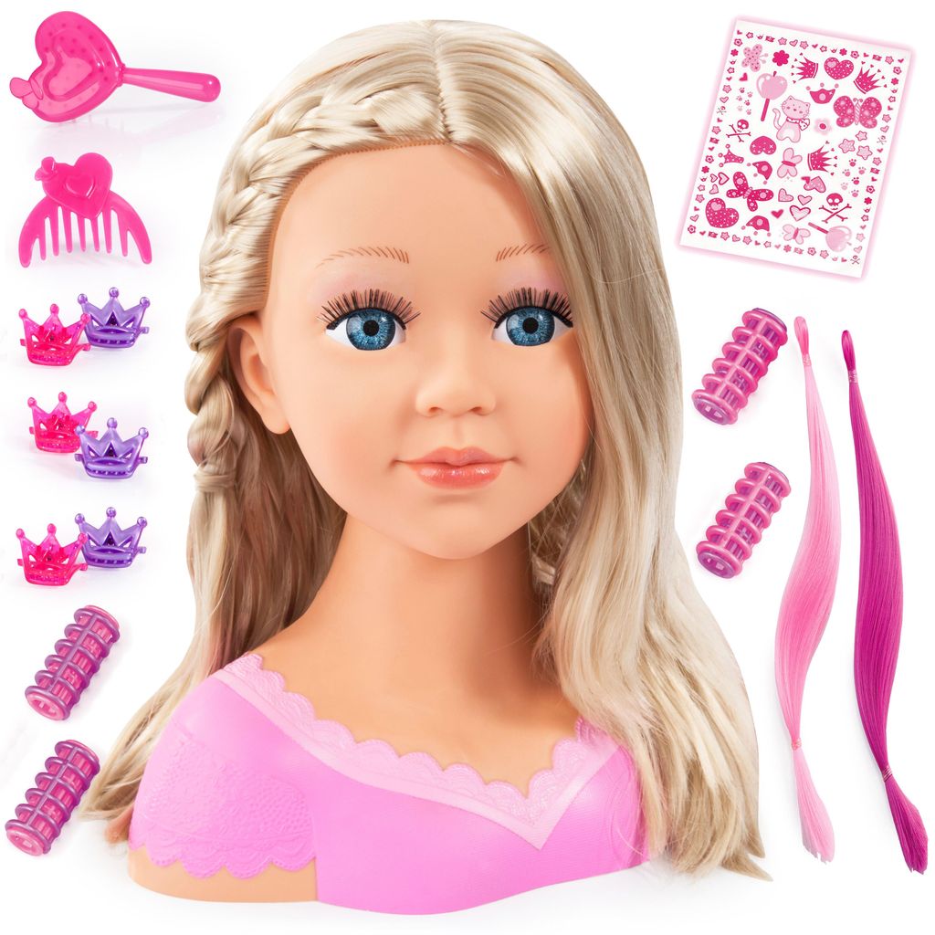 Bayer Design 90088BN Charlene Super Model Styling Head, Frisierkopf inklusive Zubehör und Sticker