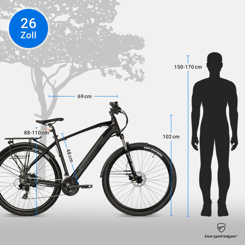 Bergsteiger Cannock 26 Zoll E-Bike mit 250 Watt Motor 36V Produktbild 7