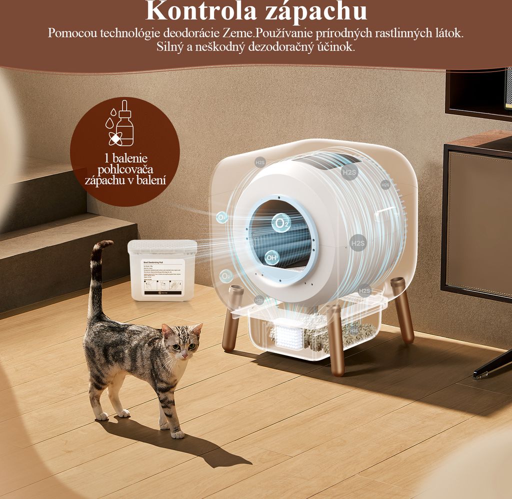 PAWBBY P1 Ultra samočistiaca, inteligentná vanička, dizajn Obrázok produktu 4