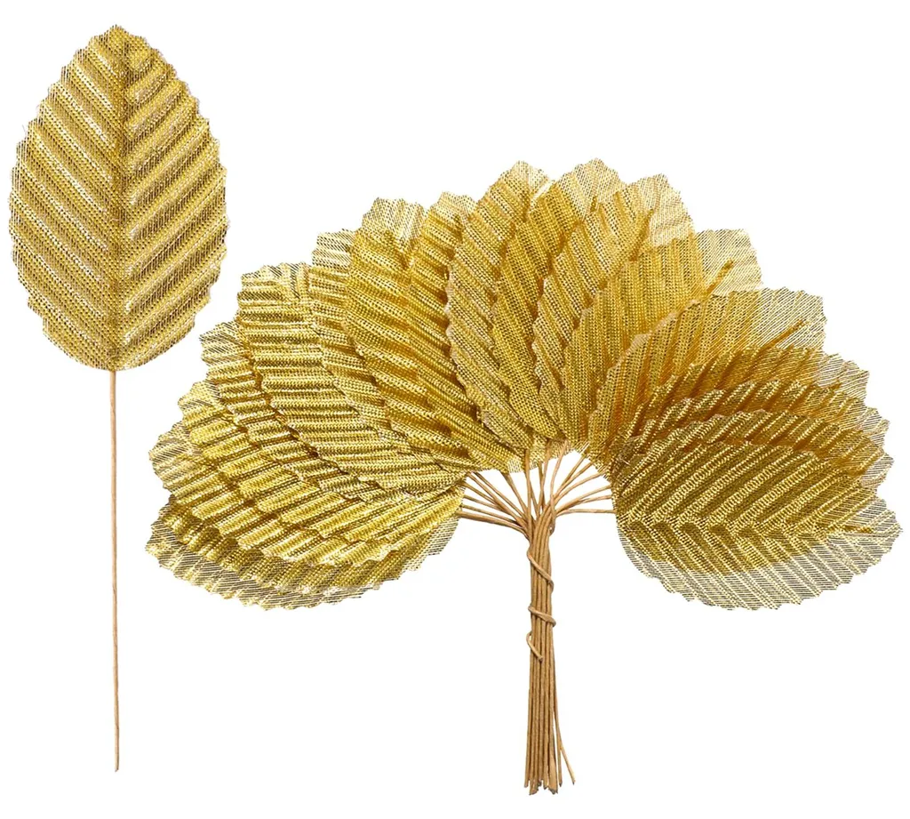 200 Feuilles Artificielles Dorées en Soie pour Décoration DIY et Mariage