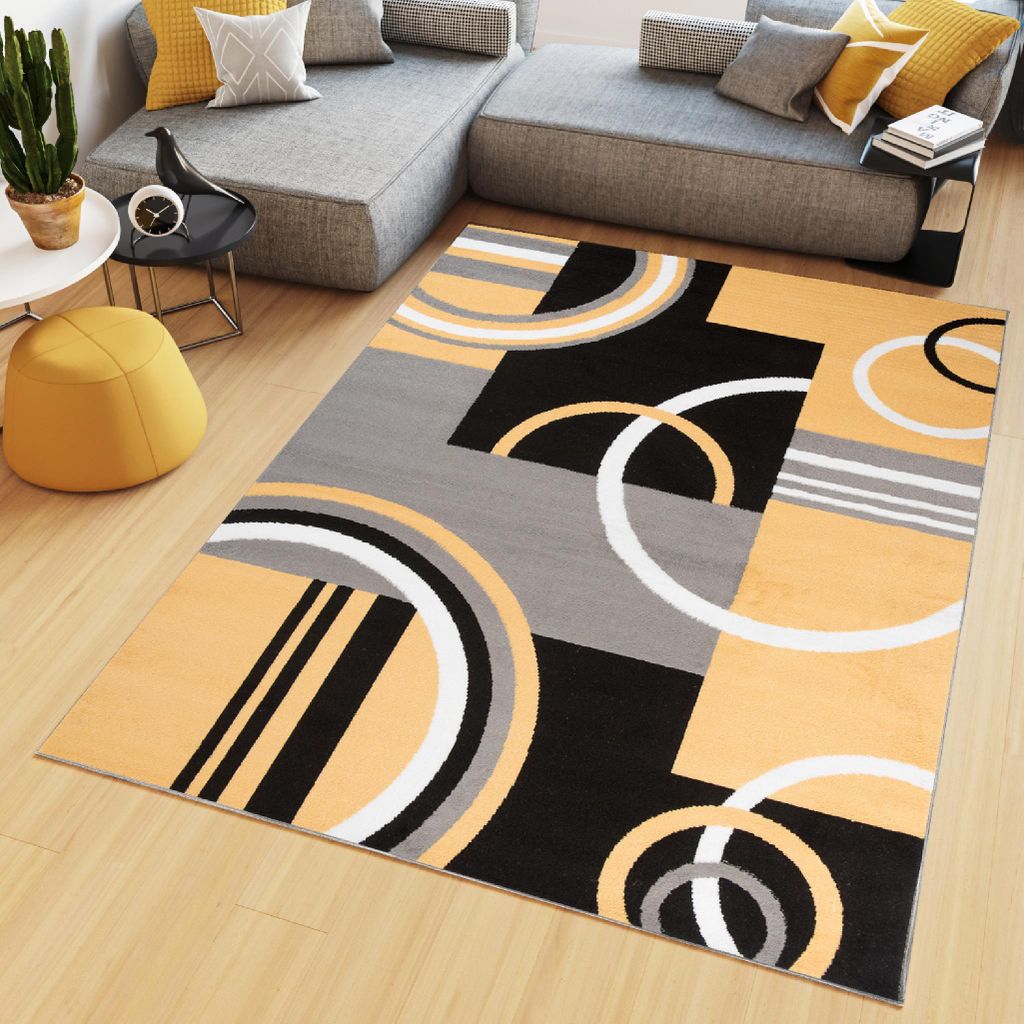 Tapiso Teppich MAYA Modern Creme Grau Gelb Schlafzimmer 250 x 350 cm