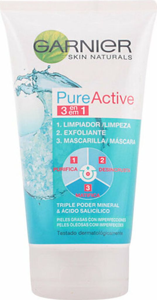 Garnier Pure Active 3-in-1 gezichtsreiniger (150 ml) Productafbeelding 