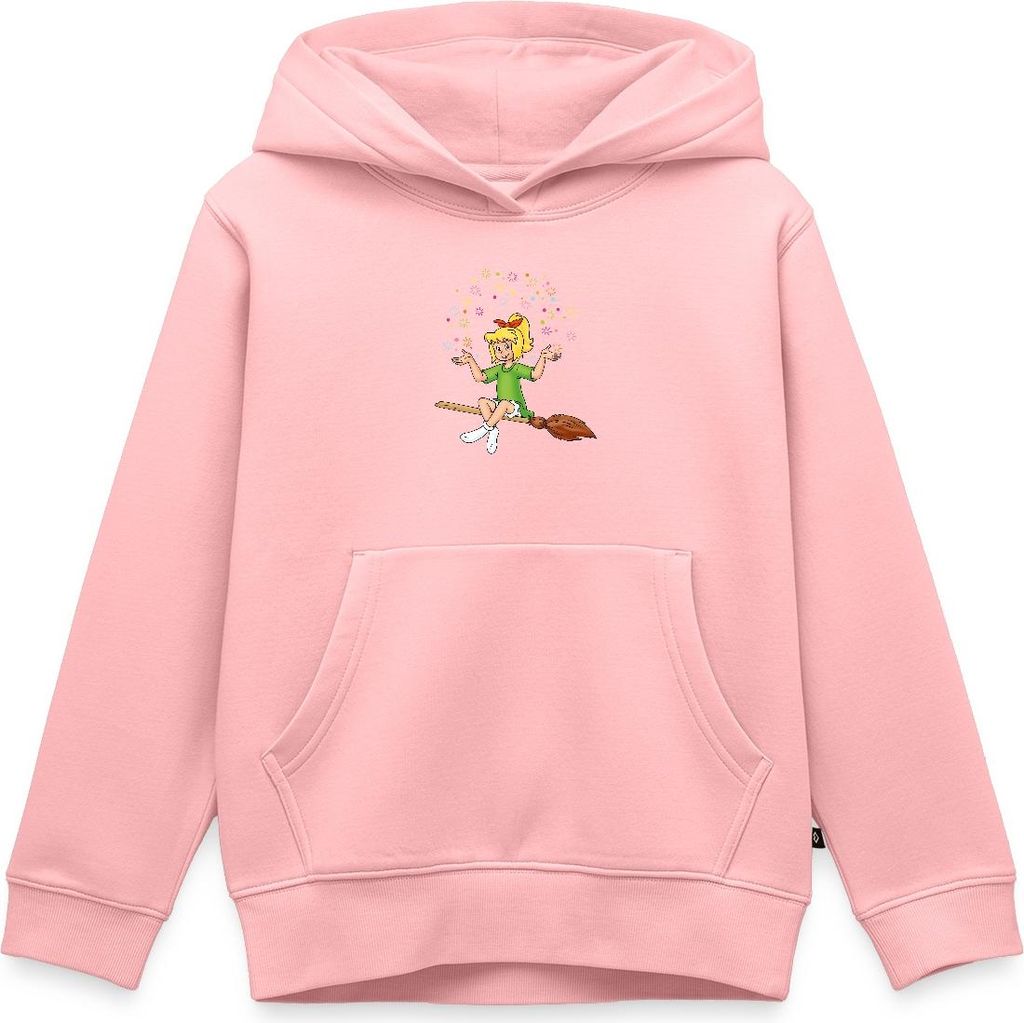 Spreadshirt Bibi Blocksberg Sitzt Auf Kartoffelbrei Kinder Premium Hoodie, 122/128 (6 Jahre), Rosa