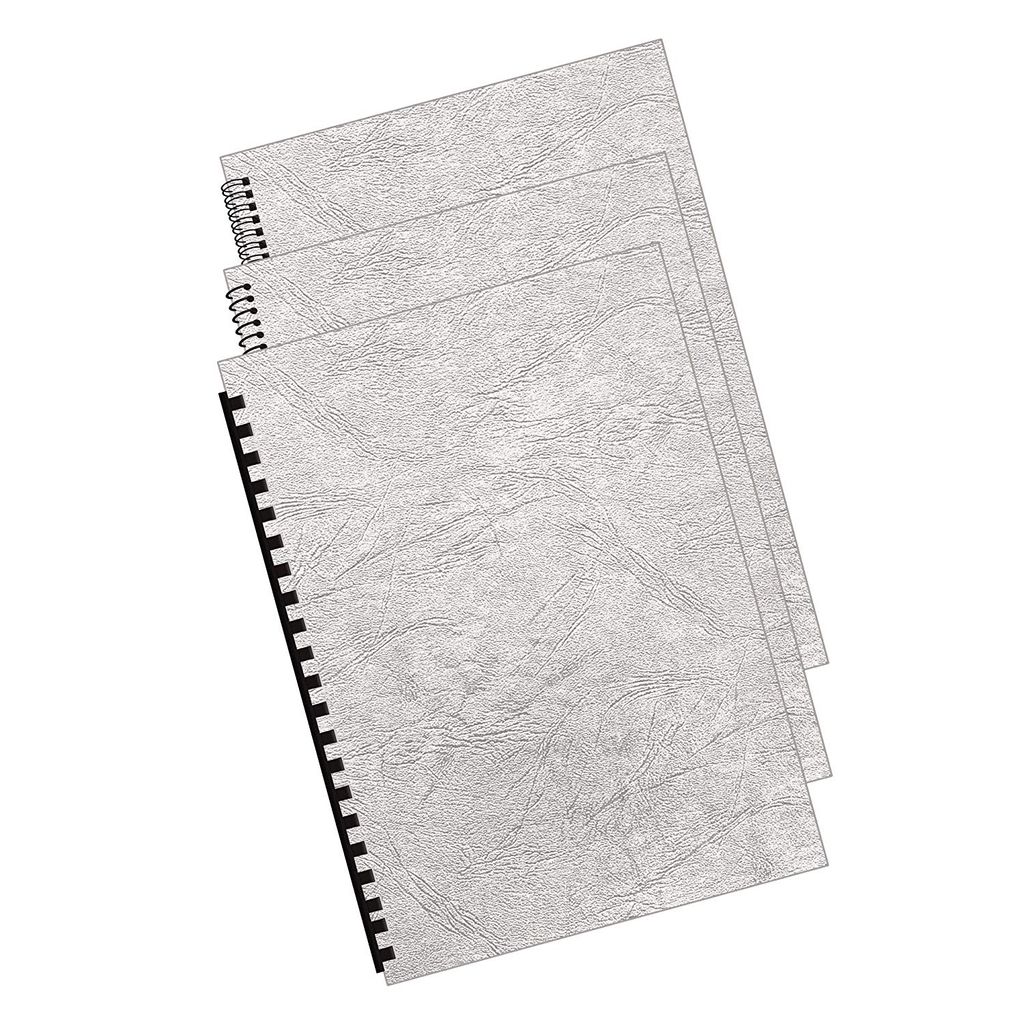 Fellowes Deckblatt Delta Lederstruktur DIN A4 grau 100 Blatt