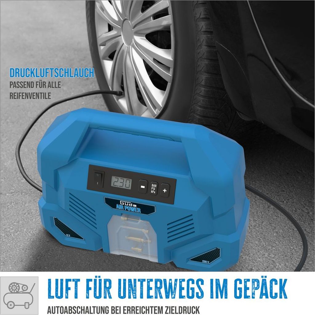 Güde Kompressor Dual Drive 12/230V / 5-tlg 150 Watt, max 8 Produktbild 3