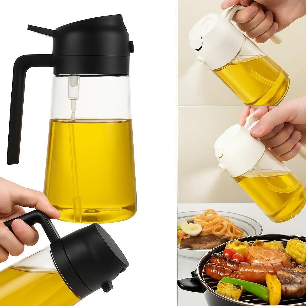 Glas-Olivenölflasche, zum Kochen & Luftfritteuse, Sojasauce und Essigsprüher Ölsprühflasche zum Kochen (450 ml)