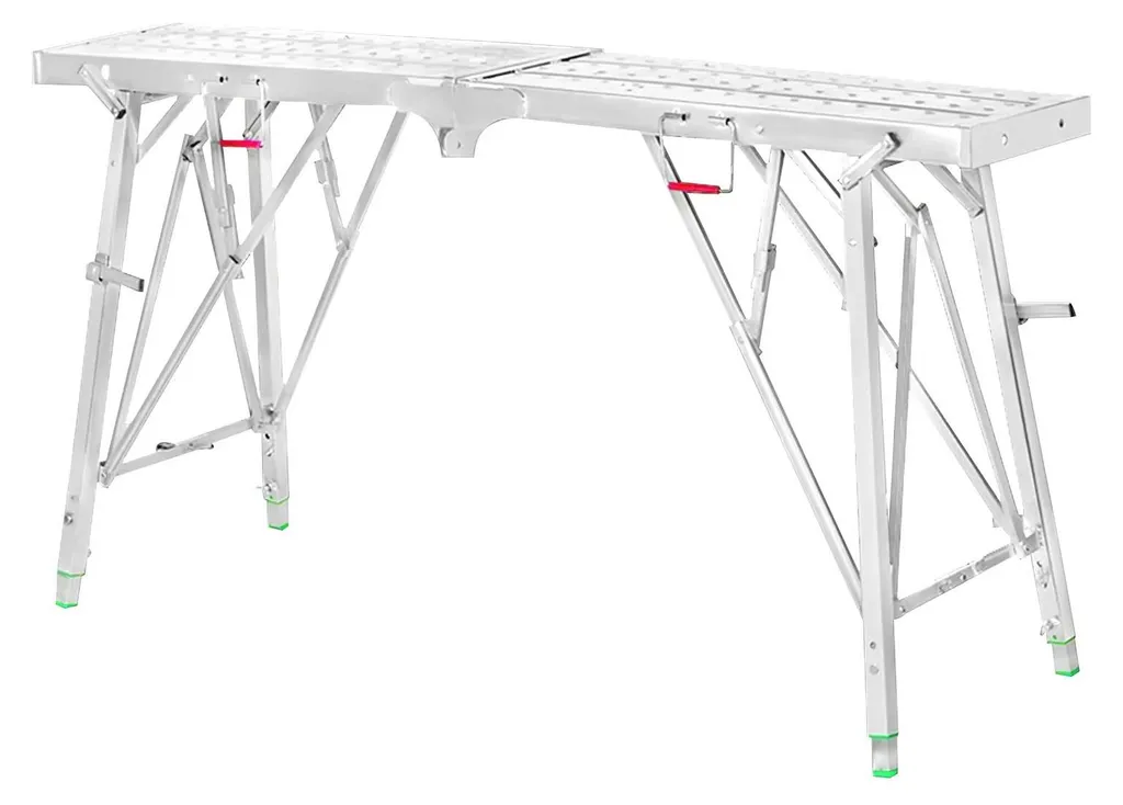Échafaudage de maçon pliable en acier - Plateforme réglable polyvalente