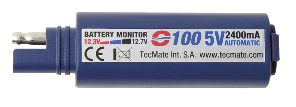 Spina SAE USB Blu per Moto: Caricabatterie Impermeabile 12V-24V con Voltmetro