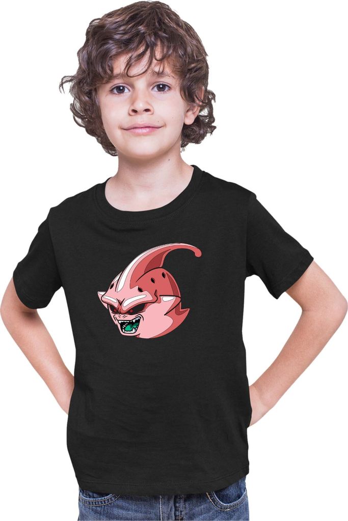Kinder T-Shirt Dragon Anime Manga Ball Z Majin Boo 01, 7-8 Jahr - 128 / Schwarz