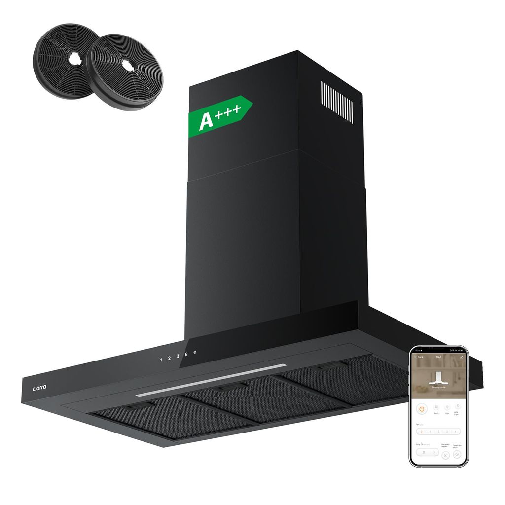 CIARRA A+++ 650 m³/h Hotte d'aspiration murale 90cm WIFI Image du produit 
