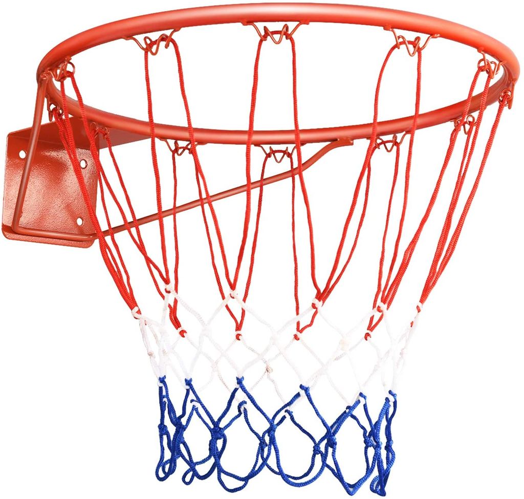Ø 45 cm Basketballkorb Hängender Basketballring mit Netz aus Stahl & Nylonseil