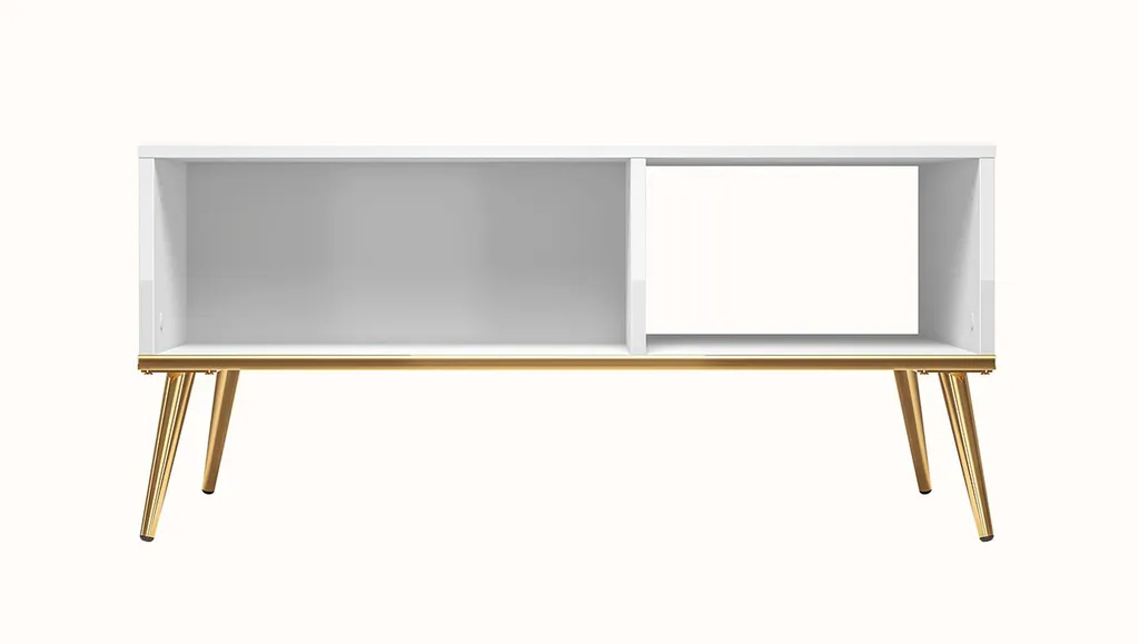 Table basse AIKE blanc design épuré pour salon moderne et élégant