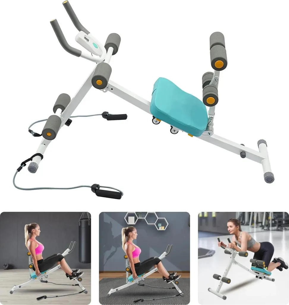Appareil fitness tronc et taille pliable bleu ciel - Rangement 0,25 m²
