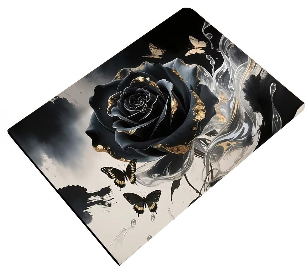3D-Rosen-Badezimmerteppich, realistische Rosen und Schmetterlinge, saugfähiger, rutschfester Teppich für Eingangsbereich, Küche, Schlafzimmer un...