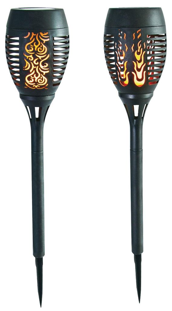 Torche solaire de jardin aspect rotin Lampe de jardin Image du produit 