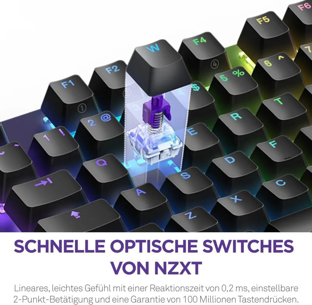 Clavier Gaming NZXT Function 2 Performance Esports Optique RGB Noir Pro - 2