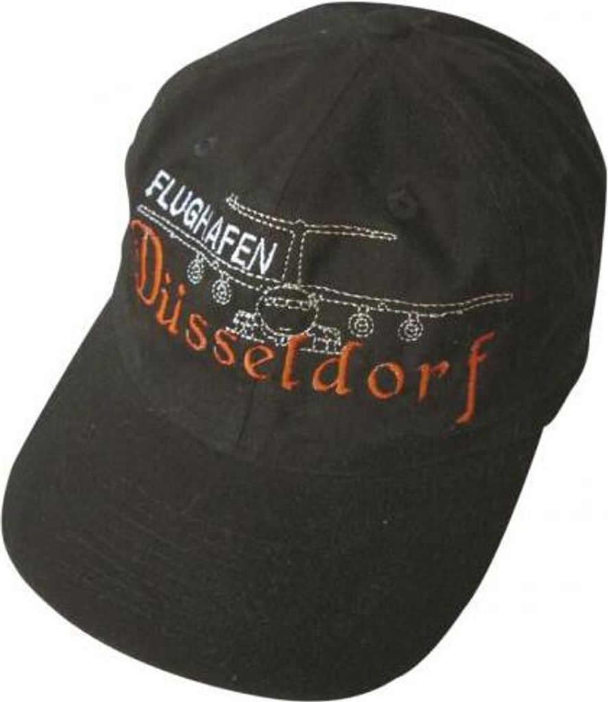 Baseballcap mit Einstickung - Flughafen Düsseldorf Airbus - 68038 schwarz