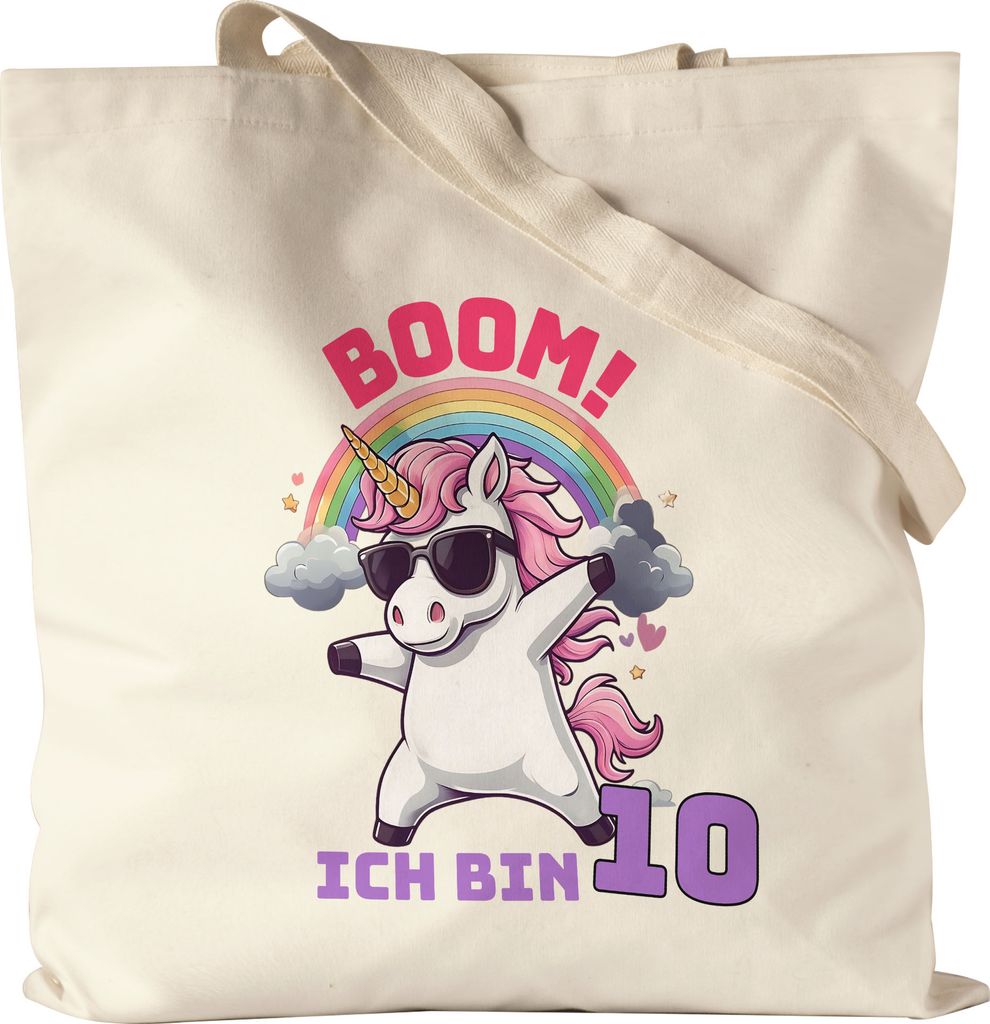 Boom Ich Bin 10 Jutebeutel Kindergeburtstag Einhorn Geschenk Party Dabbing Regenbogen Spaß