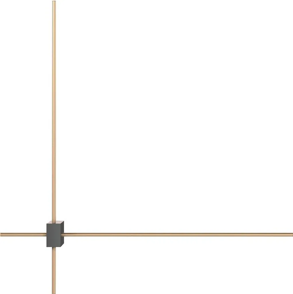 Applique murale LED barre design en aluminium or et noir L 64,5 cm
