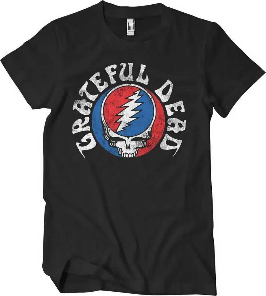Haut de Musique Grateful Dead - T-shirt Vintage Noir Distressed Taille 2XL