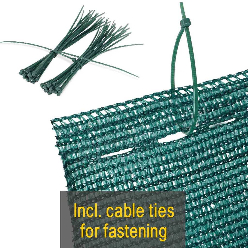 Filet d'ombrage robuste 10x1m anti-UV pour stopper le vis-à-vis vert