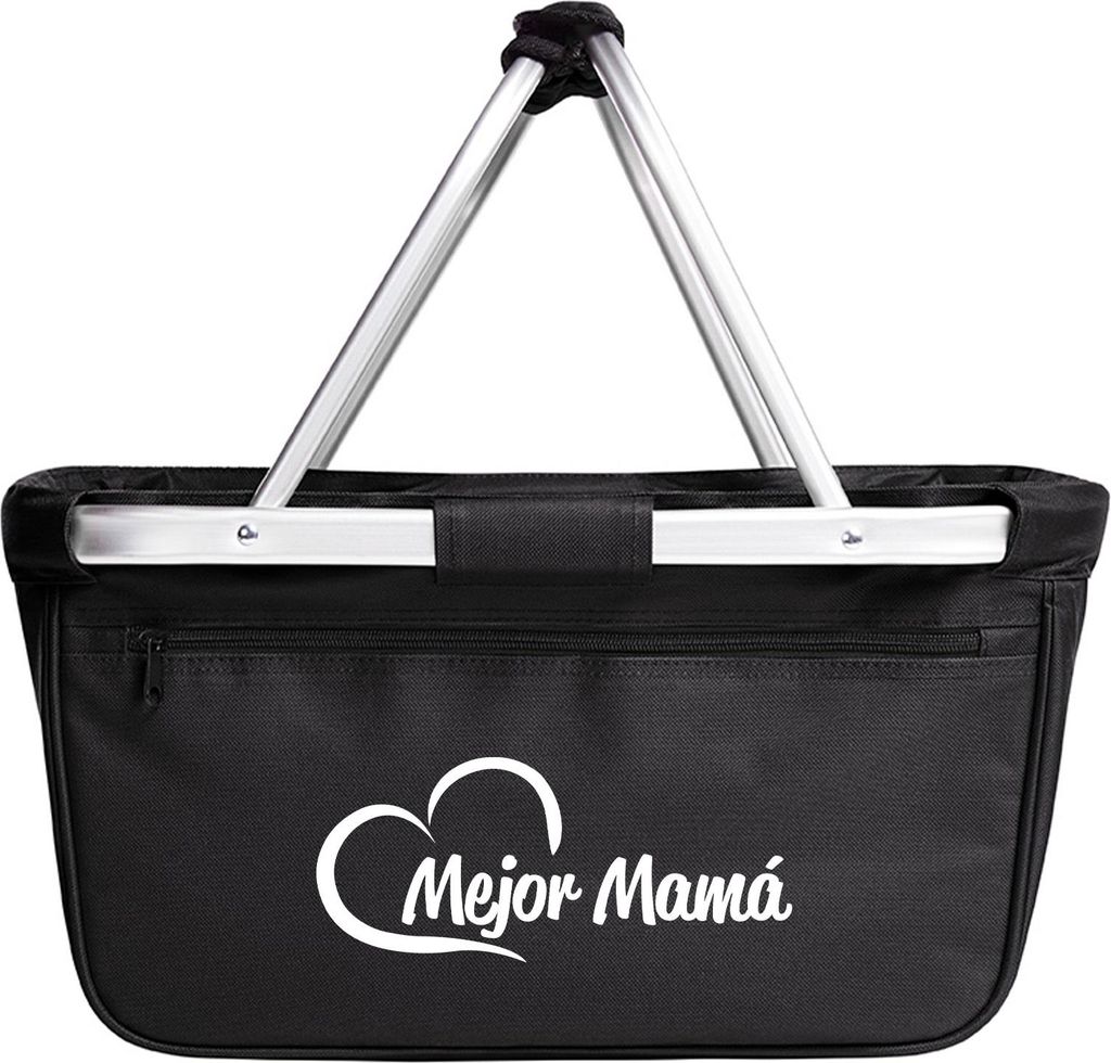 Huuraa Einkaufskorb Mejor Mamá Corazón 20 Liter Black faltbarer Tragekorb Geschenkidee