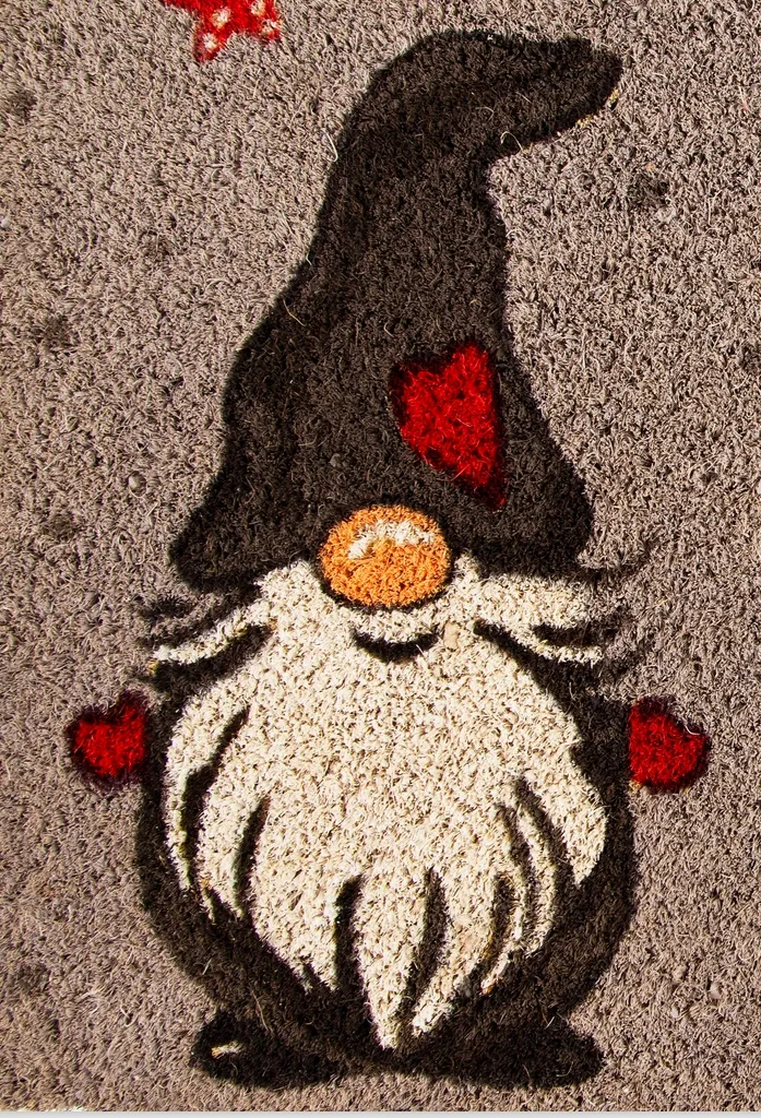 Paillasson extérieur en coco naturel 60x40 cm Excelsa Gnomo déco - 2