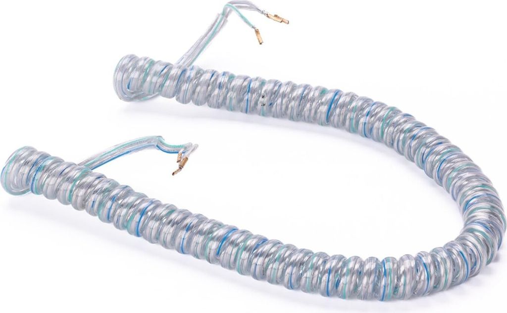 Spiralkabel 3 adrig PVC Kabel für Lampen Leuchte, Spiralleitung, Spiral-Verlängerung, Elektrokabel, Leuchtenkabel, Lampenkabel, 45-160cm, Transpa...