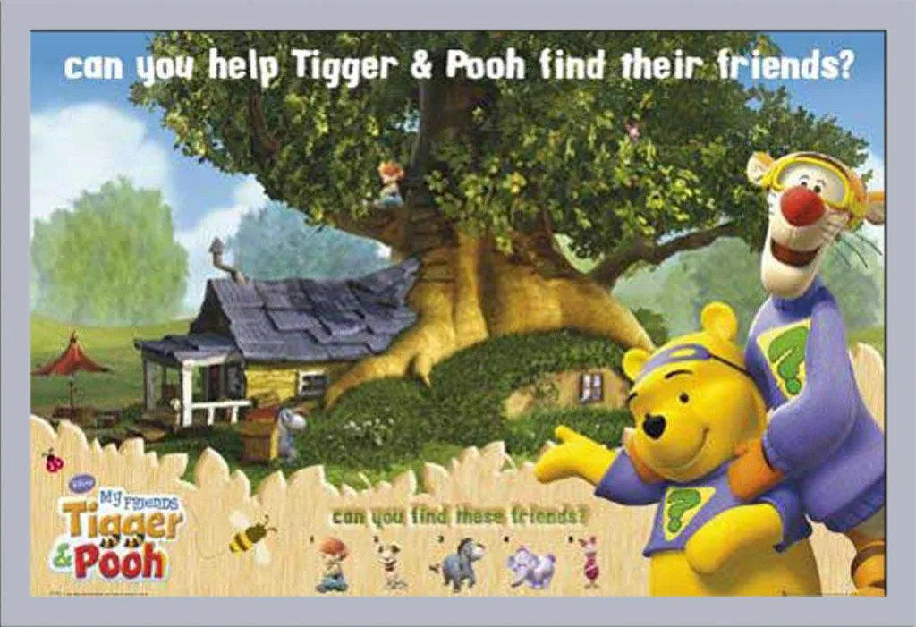 Poster Disney Winnie The Pooh Cornice Argento Shinsuke MDF 61x91.5cm