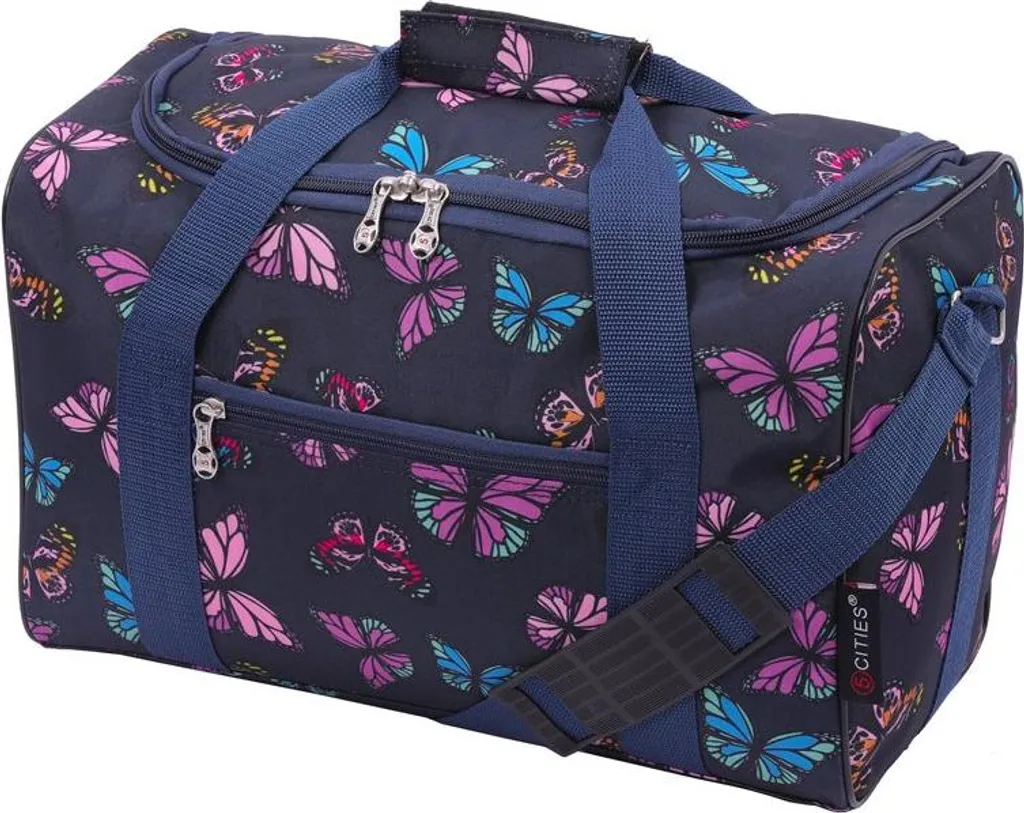 CITIES 611 Cabin Bag Butterfly Navy - 20L Underseat Travel Duffle
