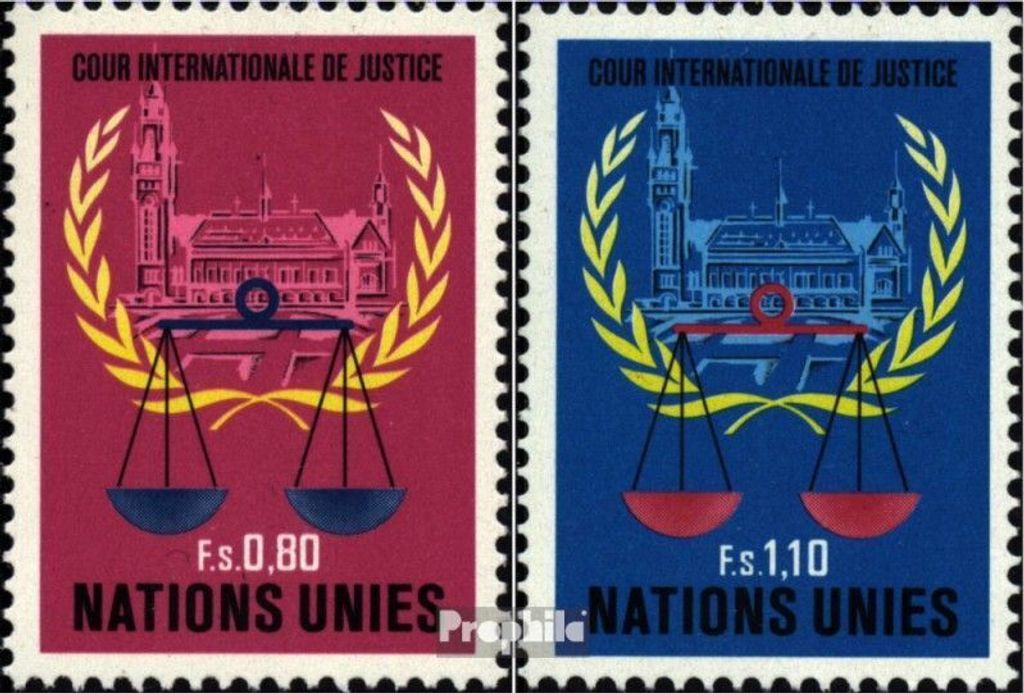Briefmarken UNO - Genf 1979 Mi 86-87 (kompl.Ausg.) gestempelt Gerichtshof
