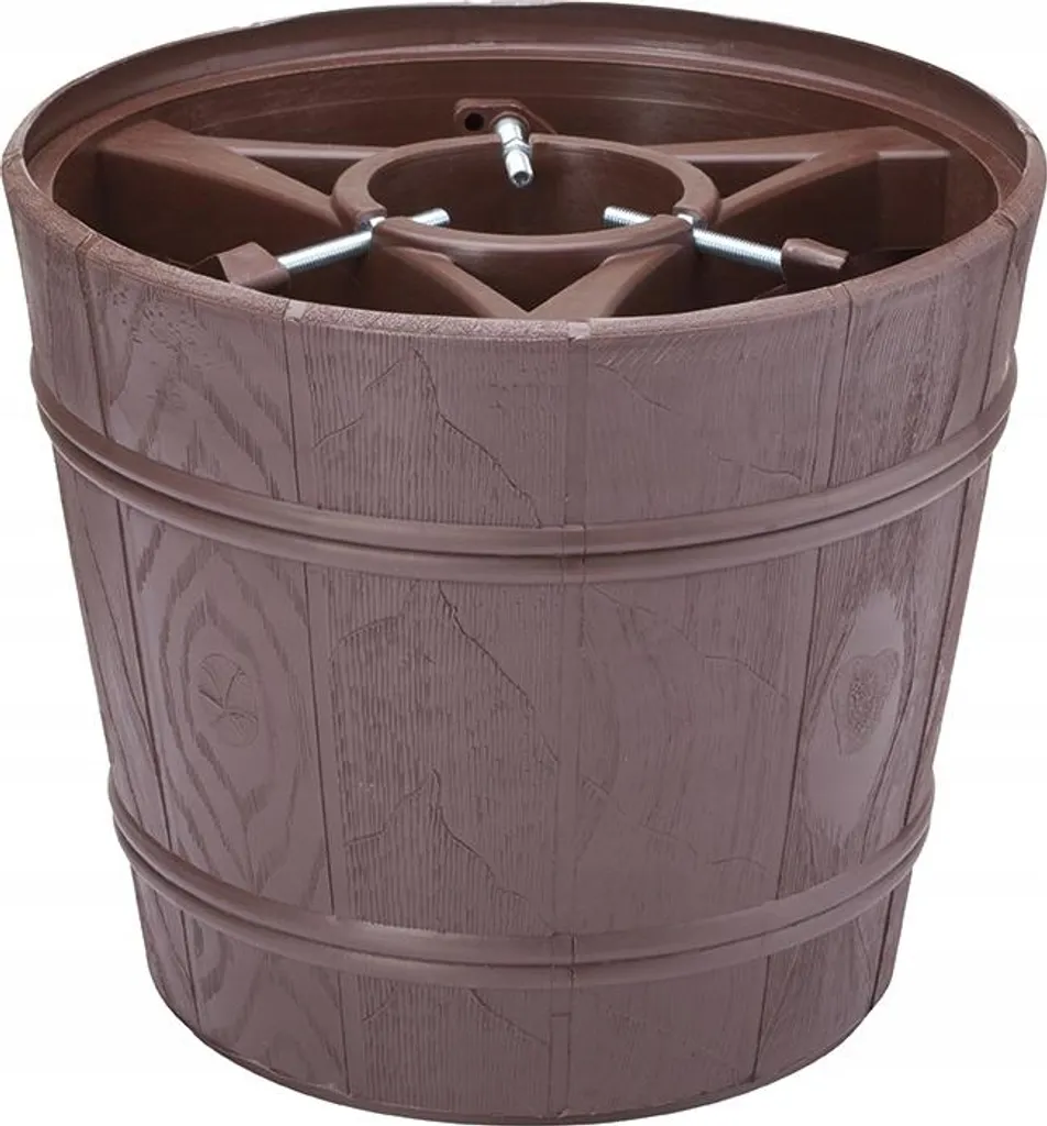 Fixation pour sapin de Noël marron 30 cm, base stable décoration en bois