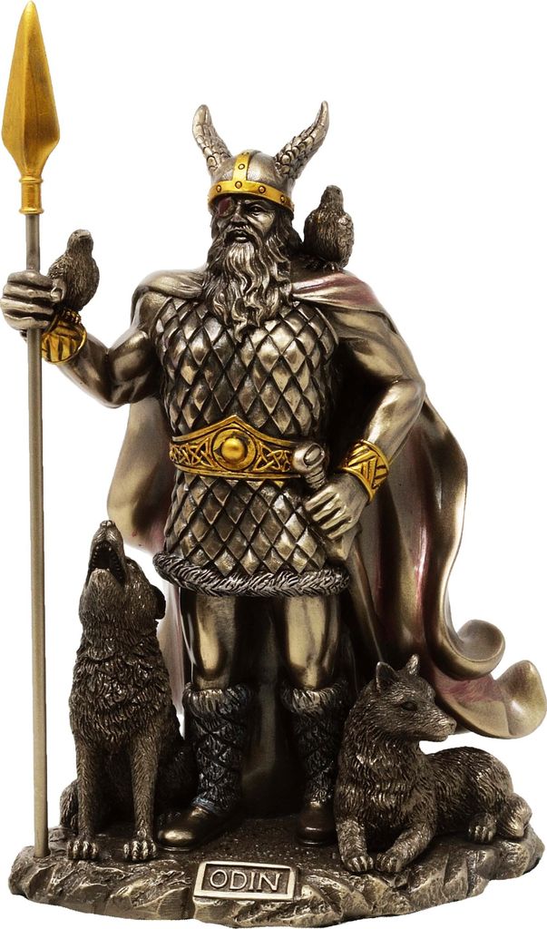Dekofigur bronziert - Modell Odin stehend 24.5 cm - Bronzefigur Figur Deko Wohndeko