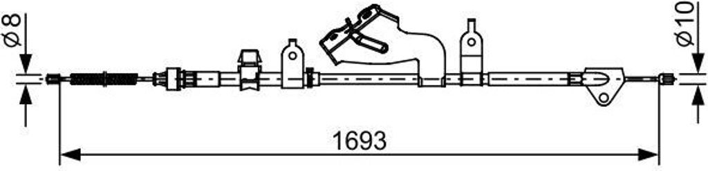 BOSCH Handbremsseil Seilzug Feststellbremse für TOYOTA Yaris Schrägheck (P13) Hinten Rechts 1 987 482 657