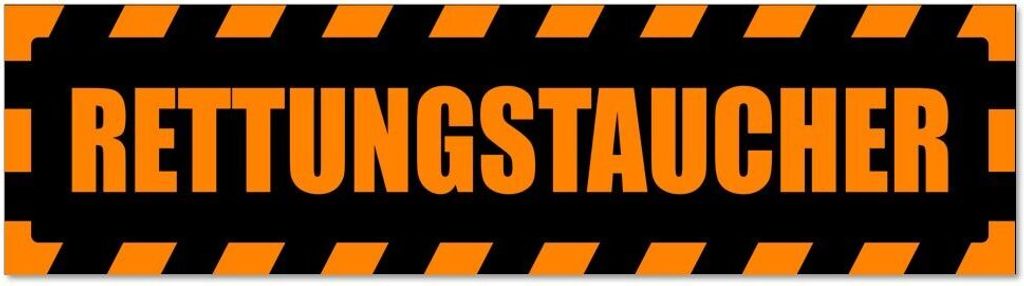 Kiwistar - Autoaufkleber - Orange - Schwarz - 45 x 12 cm - Rettungstaucher gestreift - Hinweis Aufkleber Sticker für Auto, Kfz, Fahrrad, PKW, LKW