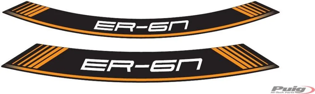 Relooking jante KAWASAKI ER-6N : Liserés PUIG 9311T Orange Faciles
