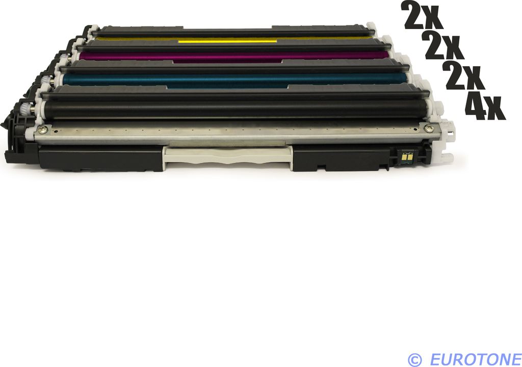 10x Eurotone Toner Alternative für HP CE310A-13A / CE310A 126A Black Schwarz / CE311A Blau Cyan / CE313A Rot Magenta / CE312A Gelb Yellow