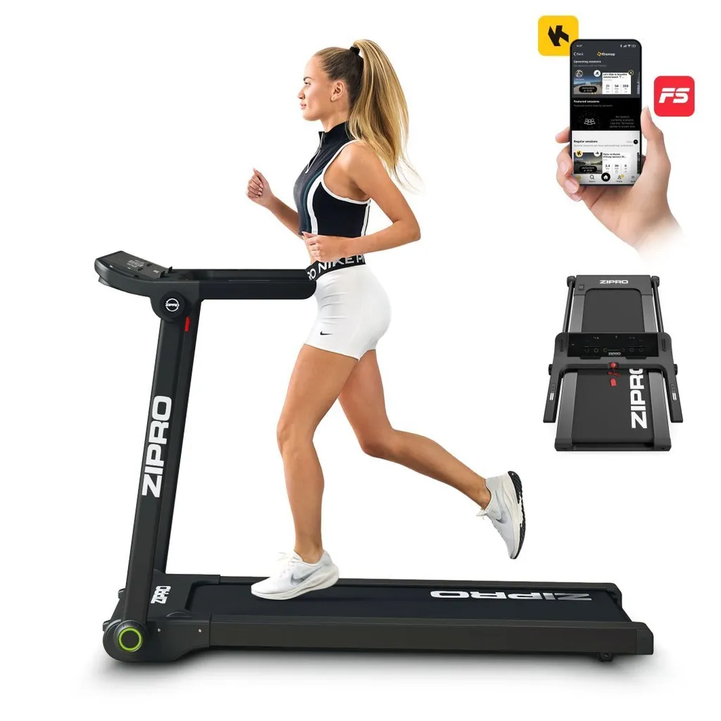 Tapis de course pliable Zipro Pacto avec écran LED et appli Kinomap