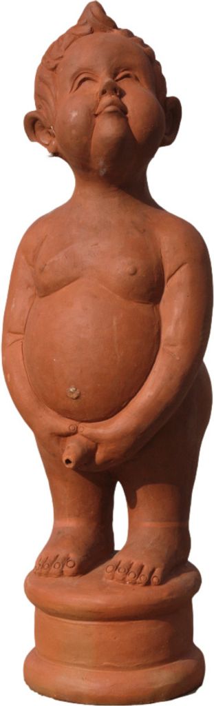 Junge Pinkelnd Wasserspeier aus Terracotta perfekt für den Garten den Teich oder die Terrasse ist Witterungsbeständig und Neu 79cm H, KA-MY-BP