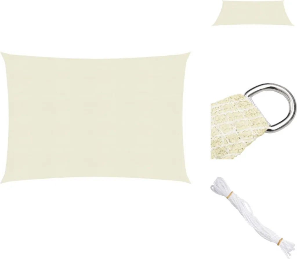 vidaXL Vela Parasole Crema 3x4m HDPE | Prezzo Imbattibile Ombreggiante
