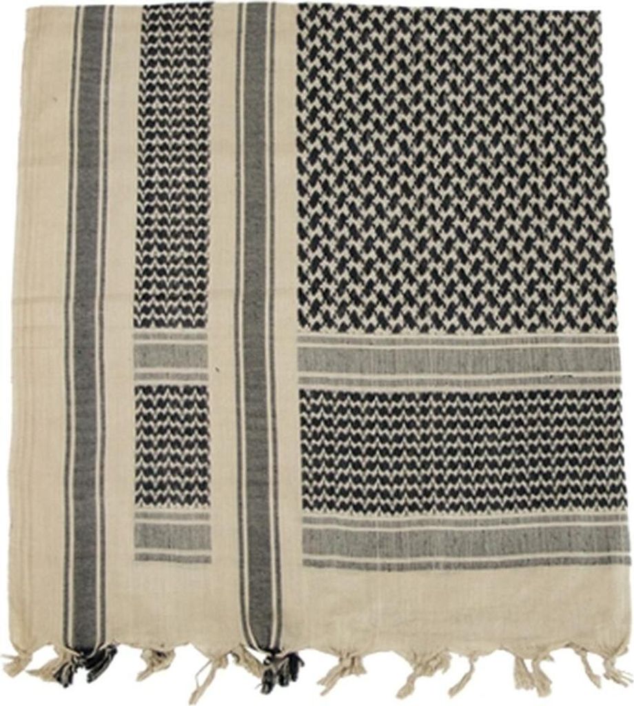 MFH PLO Arafat-Halstuch aus Baumwolle, sand-schwarz, 115 x 110cm