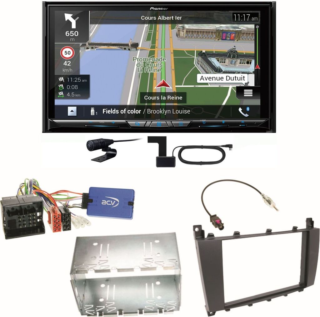 Pioneer AVIC-Z930DAB USB CD Einbauset für Mercedes C-Klasse Produktbild 